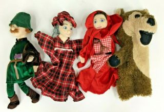Fao Schwarz 2012 Little Red Riding Hood Hand Puppets - Set Of 4