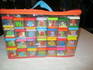 Fisher Price Peek A Blocks Alphabet Letters Complete Set Bag 2 Extra Christmas