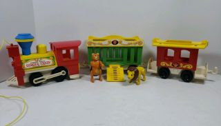 1973 Fisher Price Little People Vintage Circus Train 991 W/lion And Bear