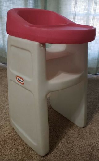 Vintage Little Tikes Baby Doll High Chair 24 " Pink White Euc