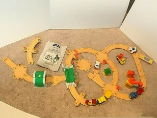 Fisher Price Flip Track Rail And Road Set 1992 Vintage Truck Train Airplane Car