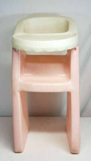 Vtg Little Tikes Doll High Chair Pink & White Child / Bitty Baby Size 24 " Tall