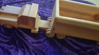 Handmade Homemade Wood Wooden Semi Truck And Trailer Toy 30 Inches Vintage - Style