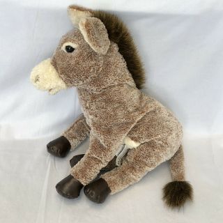 Folkmanis Donkey Hand Puppet Full Body Stuffed Plush Toy 18 " Pretend Play