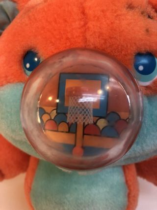 Rumpus Playskool Nosy Bear Orange Blue 10” Plush Basketball Hoop Game Nose 1987 2