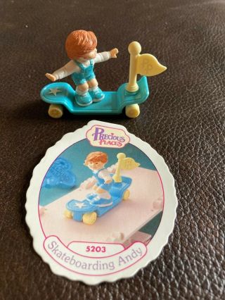 Vintage Fisher Price Precious Places Skate Boarding Andy Figure Rare