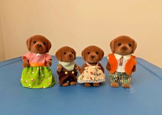 Calico Critters Sylvanian Retired Chocolate Labrador Dog Family Lab Brown Toys