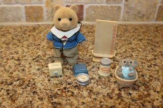 Calico Critters Sylvanian Families Vintage Dr Murdoch And Accessories First Aid