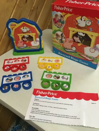 Fisher Price Games Barnyard Bingo Preschool Style Color Animals Game W Box