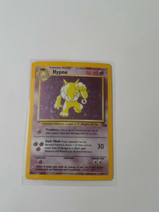 Pokemon 1999 Hypno Rare Holographic Pokemon Card 8/62 Base Set