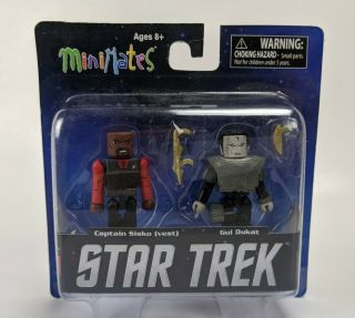2013 Diamond Select Star Trek Mini Mates: Captain Sisko (vest) & Gul Dukat Nip