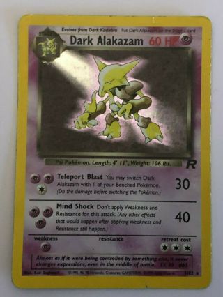 Pokémon Card Dark Alakazam 1/82 Team Rocket 1999 Wotc