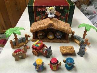 FISHER PRICE LITTLE PEOPLE DELUXE LIGHTS & MUSIC CHRISTMAS STORY NATIVITY SCENE 2
