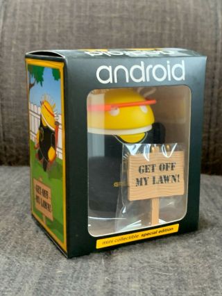 Android Mini Collectible Figure - Rare Google Ge - " Greygler Orange "