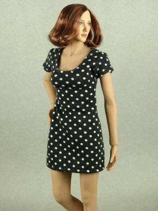 1/6 Phicen,  Tbleague,  Hot Toys,  Nt - Female White Polka Dots Black Mini Dress