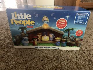 Euc Complete Fisher Price Little People Deluxe Christmas Story Nativity Set