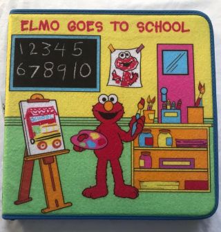 Elmo Goes To School Felt Interactive Playset Board Book 26 Cutouts Sesame Street