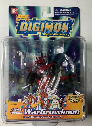 2001 Bandai Digimon Season 3 Wargrowlmon 2.  5” Action Figure