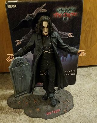 The Crow Movie Eric Draven Resin Statue Neca Reel Toys Very Rare As - Is