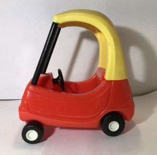 Vintage Little Tikes Cozy Coupe 6 " Car Red Yellow Miniature (f - 1)