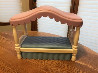 Little Tikes Vintage My Size Barbie Dollhouse Furniture Purple Canopy Doll Bed