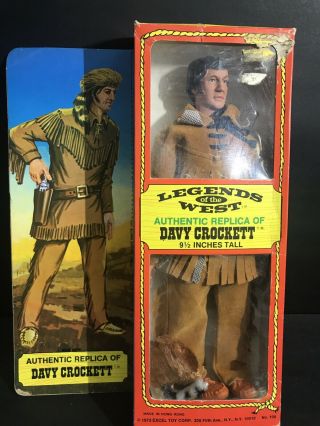 1973 Excel Legends Of The West Davy Crockett 9 1/2 " Action Figure Doll