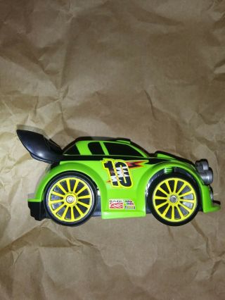 2005 Fisher Price " Shake & Go " Green Fast& Furious Type Goodyear Race Track Car