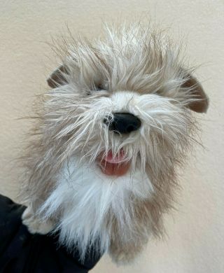 Folkmanis Hand Puppet Grey White Terrier Dog