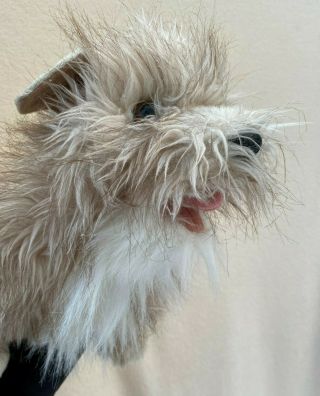 Folkmanis Hand Puppet Grey White Terrier Dog 2