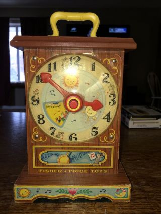 Vintage Fisher - Price Music Box Tick Tock Clock Issue 1964 Vgc 997