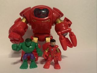 Imaginext Hasbro Marvel Hulk Buster W/ Tony Hawk And Hulk Figures