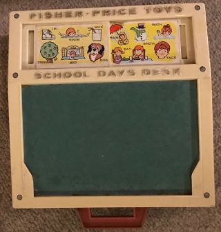 Vintage 1972 Fisher Price School Days Desk 176 Letters Tray 5 Stencils Eraser