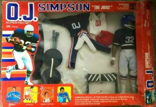 1975 Oj Simpson Action Figure Set Complete In Window Box Shindana Toys
