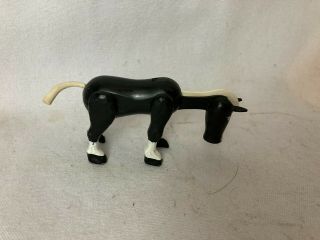 Vintage Fisher Price Black Horse With White Mane (little People)