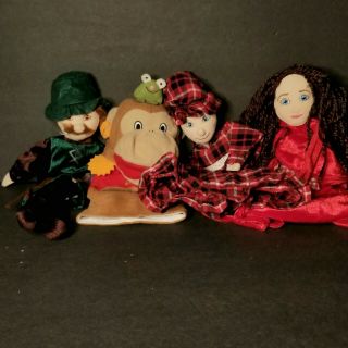 3 Fao Schwartz Little Red Riding Hood Hand Puppets & 1 Monkey Hand Puppet