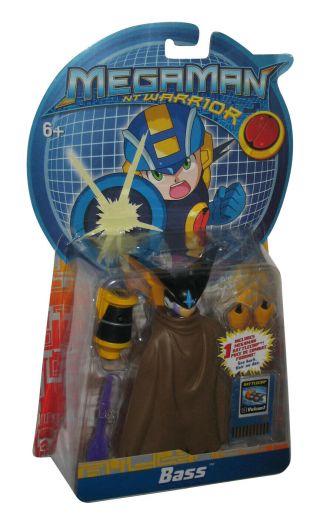 Mega Man Nt Warrior Bass (2004) Mattel Action Figure W/ Battlechip