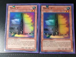 Yu - Gi - Oh - Maxx " C " - Ct09 - En012 - Limited - Rare - Nm/mint X2 Both Holo