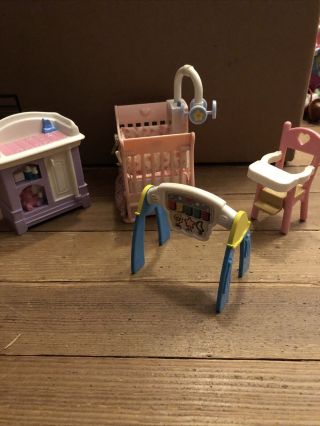 Fisher Price Loving Family Dollhouse Nursery Baby Room Crib Set