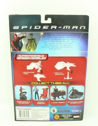 Spider - Man Movie Poseable Green Goblin 2002 Toy Biz Action Figure NIB 2