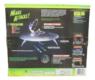1996 Trendmasters Mars Attacks Martian Flying Saucer With Pilot & Missiles NIB 2
