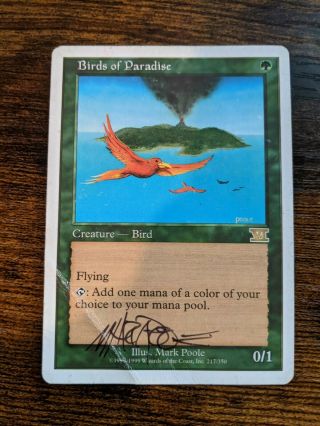 Birds Of Paradise - 6th - Magic The Gathering - Mtg Signed By Artist Mark Poole