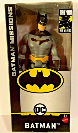 Mattel Dc Comics Batman Gray Suit 6” Action Figure Batman Missions Series Nib