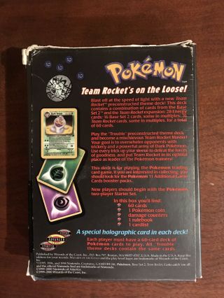 Pokemon Trading Card Game Team ROCKET Trouble Booster Box plus NO Cards 3