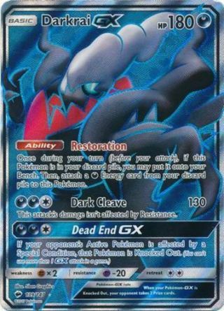 Carte Pokémon Darkrai GX Full Art Holo PSA 10 - Burning Shadows, N°139, Certifiée Near Mint