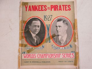 1927 World Series Program York Yankees Vs Pittsburgh Pirates