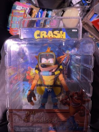 Crash Bandicoot - 7 " Scale Action Figure - Deluxe Crash With Scuba Gear - Neca