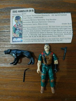 Gi Joe 1984 Mutt Missing Some Parts,  But Comes With Everything Seen In Picture
