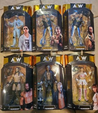 Aew Series 3 Figure Set Of 6 Darby Allin,  Orange Cassidy,  Riho,  Pac,  Young Bucks