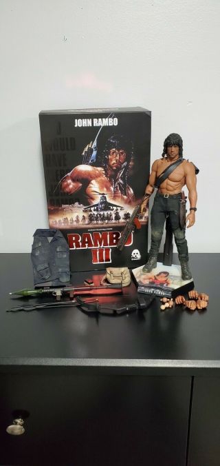 Threezero Rambo Iii John Rambo 1/6 Figure Complete W/ Custom Stand