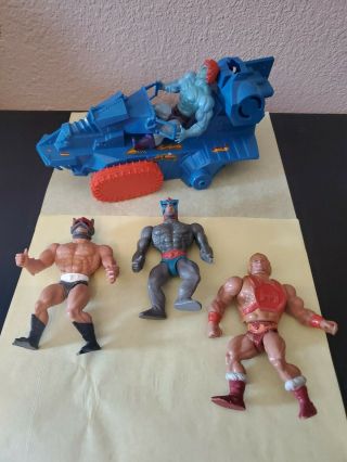 He Man Masters Of The Universe Attack Trak Monogram Model Kit And Loose Figures.